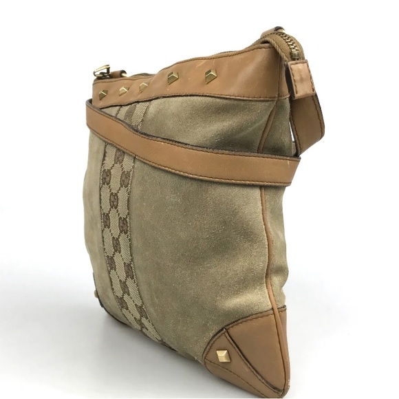 Authentic Gucci Crossbody Shoulder Bag Suede - Picture 5 of 11
